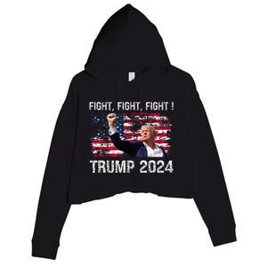 Trump 2024 Fight Fight Fight Crop Fleece Hoodie