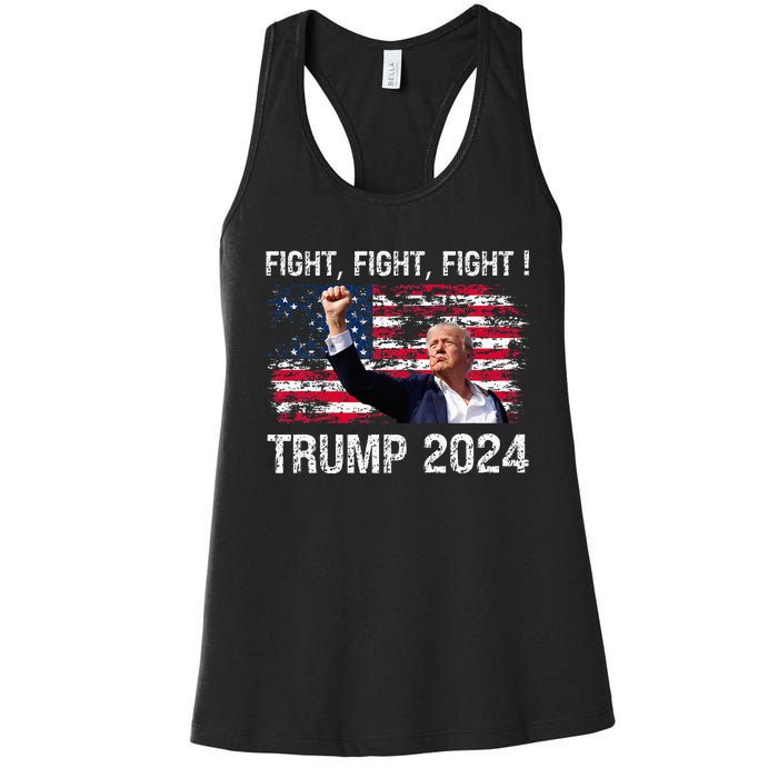 Trump 2024 Fight Fight Fight Women's Racerback Tank