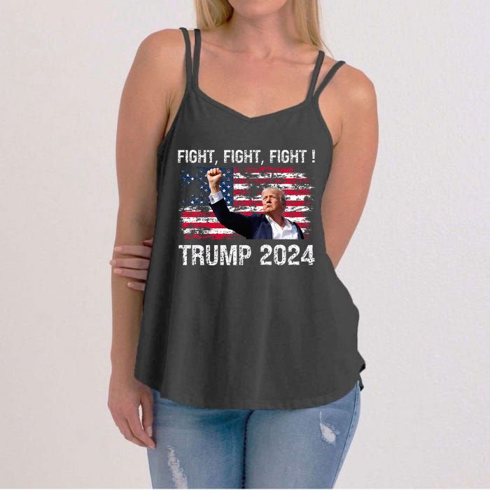 Trump 2024 Fight Fight Fight Women's Strappy Tank