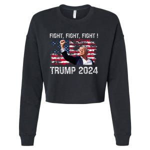 Trump 2024 Fight Fight Fight Cropped Pullover Crew