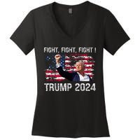 Trump 2024 Fight Fight Fight Women's V-Neck T-Shirt