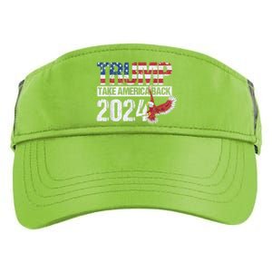 Trump 2024 Flag Take America Back Men Women Trump 2024 Adult Drive Performance Visor