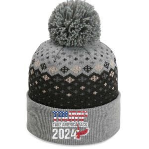 Trump 2024 Flag Take America Back Men Women Trump 2024 The Baniff Cuffed Pom Beanie