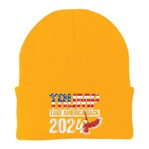 Trump 2024 Flag Take America Back Men Women Trump 2024 Knit Cap Winter Beanie