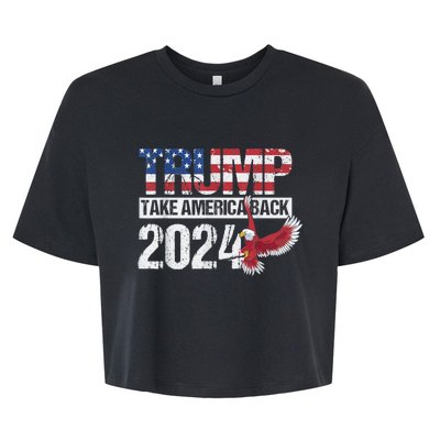 Trump 2024 Flag Take America Back Men Women Trump 2024 Bella+Canvas Jersey Crop Tee