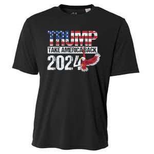 Trump 2024 Flag Take America Back Men Women Trump 2024 Cooling Performance Crew T-Shirt