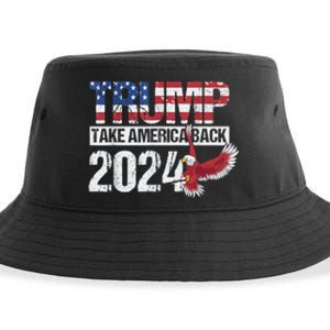 Trump 2024 Flag Take America Back Men Women Trump 2024 Sustainable Bucket Hat