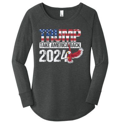 Trump 2024 Flag Take America Back Men Women Trump 2024 Women's Perfect Tri Tunic Long Sleeve Shirt