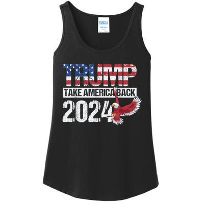 Trump 2024 Flag Take America Back Men Women Trump 2024 Ladies Essential Tank