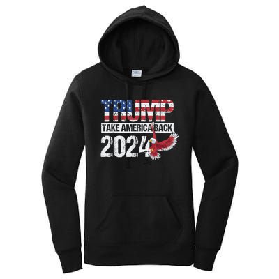 Trump 2024 Flag Take America Back Men Women Trump 2024 Women's Pullover Hoodie