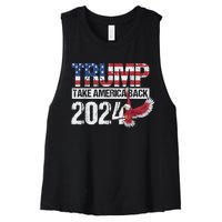 Trump 2024 Flag Take America Back Men Women Trump 2024 Women's Racerback Cropped Tank