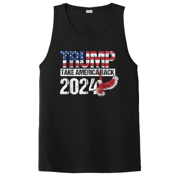 Trump 2024 Flag Take America Back Men Women Trump 2024 PosiCharge Competitor Tank