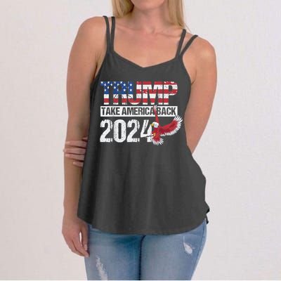 Trump 2024 Flag Take America Back Men Women Trump 2024 Women's Strappy Tank