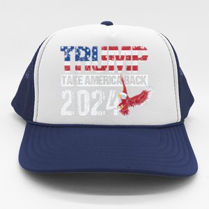 Trump 2024 Flag Take America Back Men Women Trump 2024 Trucker Hat