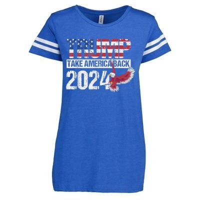 Trump 2024 Flag Take America Back Men Women Trump 2024 Enza Ladies Jersey Football T-Shirt