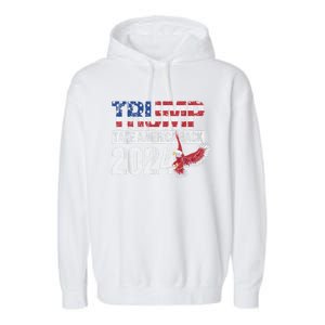 Trump 2024 Flag Take America Back Men Women Trump 2024 Garment-Dyed Fleece Hoodie