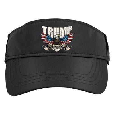 Trump 2024 Flag Take America Back Donald Trump Adult Drive Performance Visor