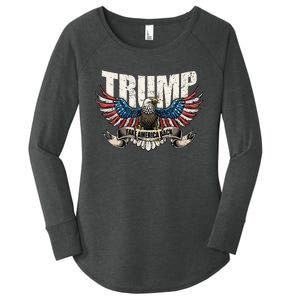 Trump 2024 Flag Take America Back Donald Trump Women's Perfect Tri Tunic Long Sleeve Shirt