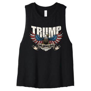 Trump 2024 Flag Take America Back Donald Trump Women's Racerback Cropped Tank