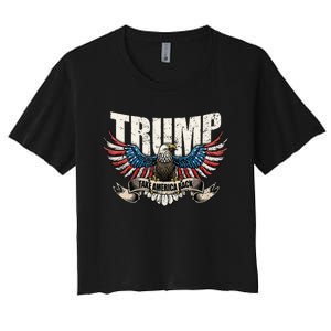 Trump 2024 Flag Take America Back Donald Trump Women's Crop Top Tee