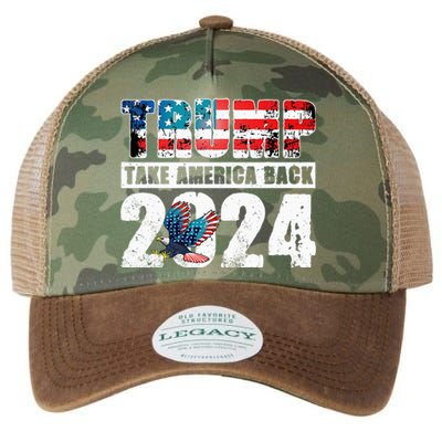 Trump 2024 Flag Take America Back 4th Of July Trump 2024 Legacy Tie Dye Trucker Hat