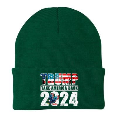 Trump 2024 Flag Take America Back 4th Of July Trump 2024 Knit Cap Winter Beanie