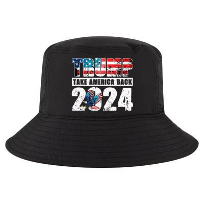 Trump 2024 Flag Take America Back 4th Of July Trump 2024 Cool Comfort Performance Bucket Hat