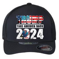 Trump 2024 Flag Take America Back 4th Of July Trump 2024 Flexfit Unipanel Trucker Cap