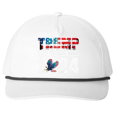 Trump 2024 Flag Take America Back 4th Of July Trump 2024 Snapback Five-Panel Rope Hat