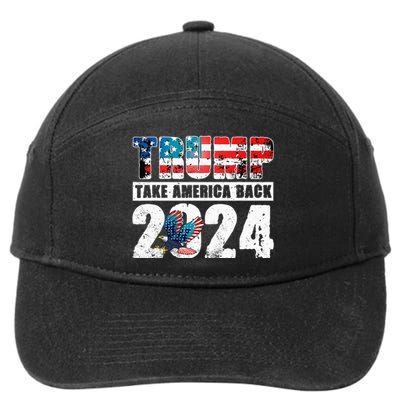 Trump 2024 Flag Take America Back 4th Of July Trump 2024 7-Panel Snapback Hat