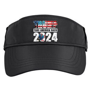 Trump 2024 Flag Take America Back 4th Of July Trump 2024 Adult Drive Performance Visor