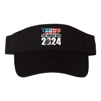 Trump 2024 Flag Take America Back 4th Of July Trump 2024 Valucap Bio-Washed Visor