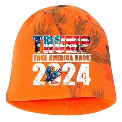 Trump 2024 Flag Take America Back 4th Of July Trump 2024 Kati - Camo Knit Beanie