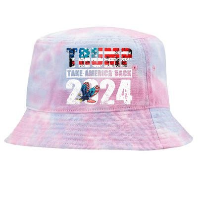 Trump 2024 Flag Take America Back 4th Of July Trump 2024 Tie-Dyed Bucket Hat