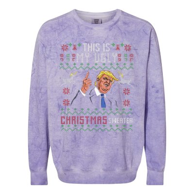 Trump 2024 Funny Xmas Ugly Sweater Colorblast Crewneck Sweatshirt