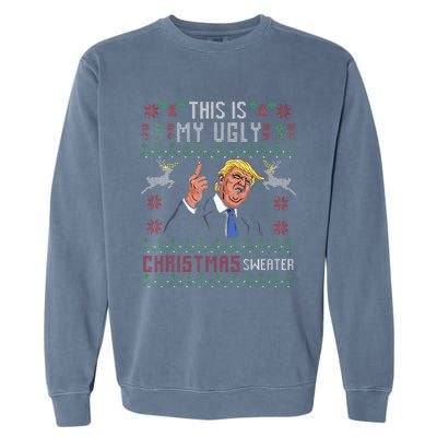 Trump 2024 Funny Xmas Ugly Sweater Garment-Dyed Sweatshirt