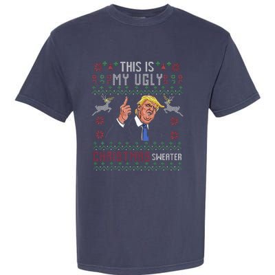 Trump 2024 Funny Xmas Ugly Sweater Garment-Dyed Heavyweight T-Shirt