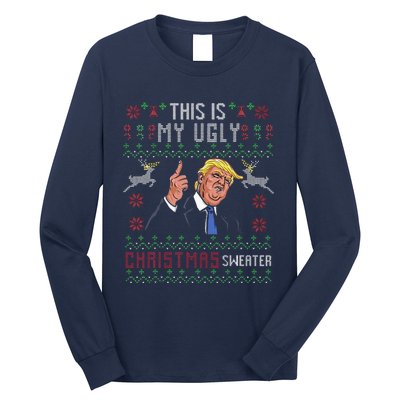 Trump 2024 Funny Xmas Ugly Sweater Long Sleeve Shirt