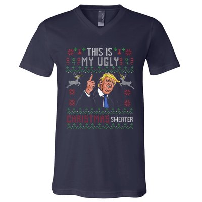 Trump 2024 Funny Xmas Ugly Sweater V-Neck T-Shirt