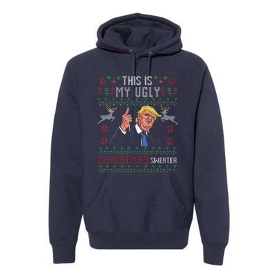 Trump 2024 Funny Xmas Ugly Sweater Premium Hoodie