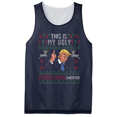 Trump 2024 Funny Xmas Ugly Sweater Mesh Reversible Basketball Jersey Tank