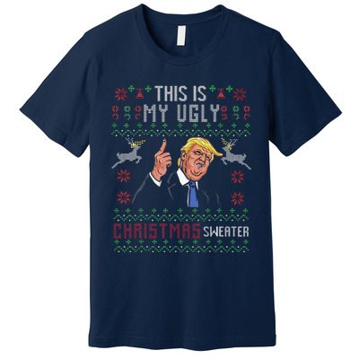 Trump 2024 Funny Xmas Ugly Sweater Premium T-Shirt