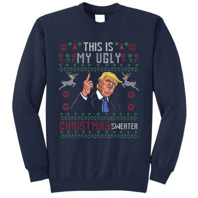 Trump 2024 Funny Xmas Ugly Sweater Tall Sweatshirt