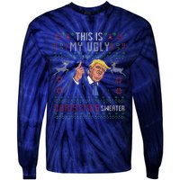 Trump 2024 Funny Xmas Ugly Sweater Tie-Dye Long Sleeve Shirt