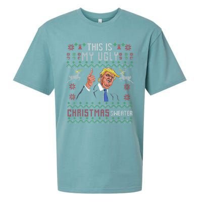 Trump 2024 Funny Xmas Ugly Sweater Sueded Cloud Jersey T-Shirt