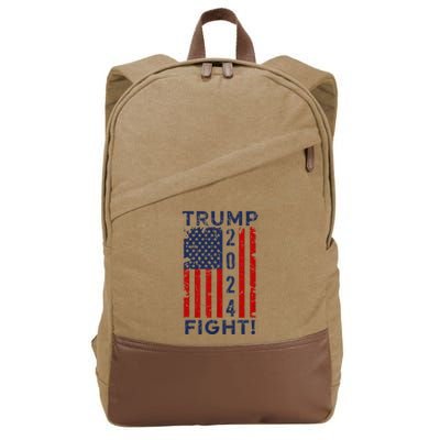Trump 2024 Fight Fight Fight President Election 2024 CanT Take Him Down Trump Cotton Canvas Backpack
