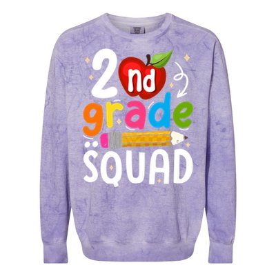 Team 2Nd Grade Squad First Day Of Second Grade Teacher Gift Colorblast Crewneck Sweatshirt