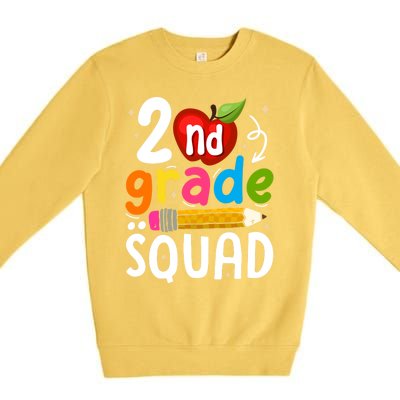 Team 2Nd Grade Squad First Day Of Second Grade Teacher Gift Premium Crewneck Sweatshirt