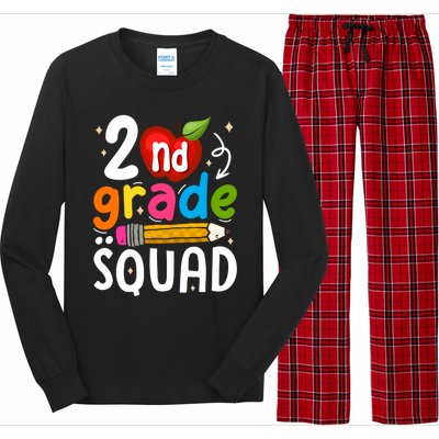 Team 2Nd Grade Squad First Day Of Second Grade Teacher Gift Long Sleeve Pajama Set