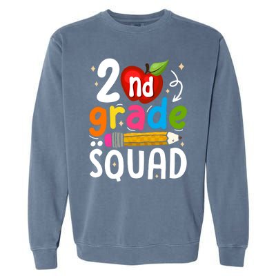 Team 2Nd Grade Squad First Day Of Second Grade Teacher Gift Garment-Dyed Sweatshirt